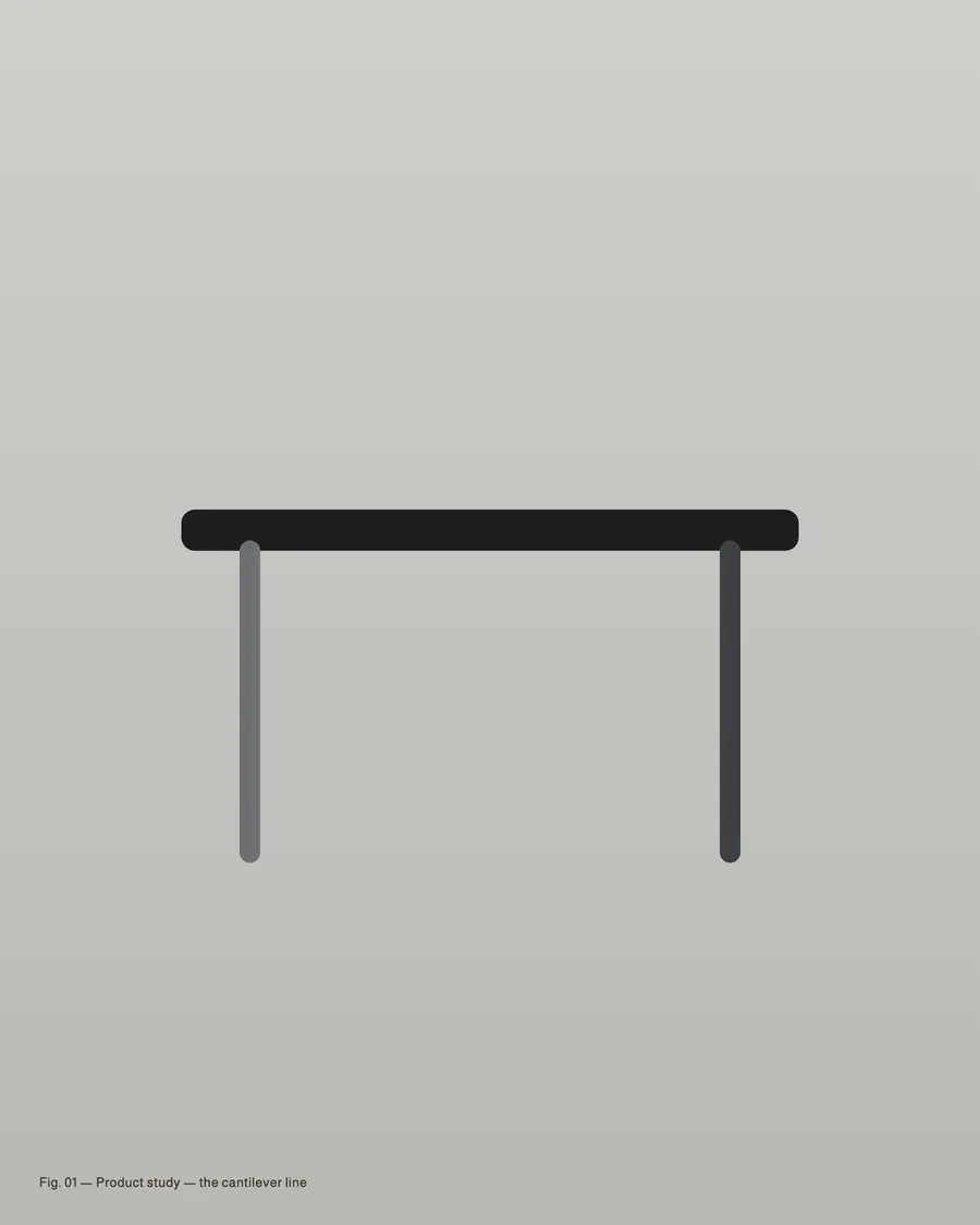 Product study of the Plate table in steel.