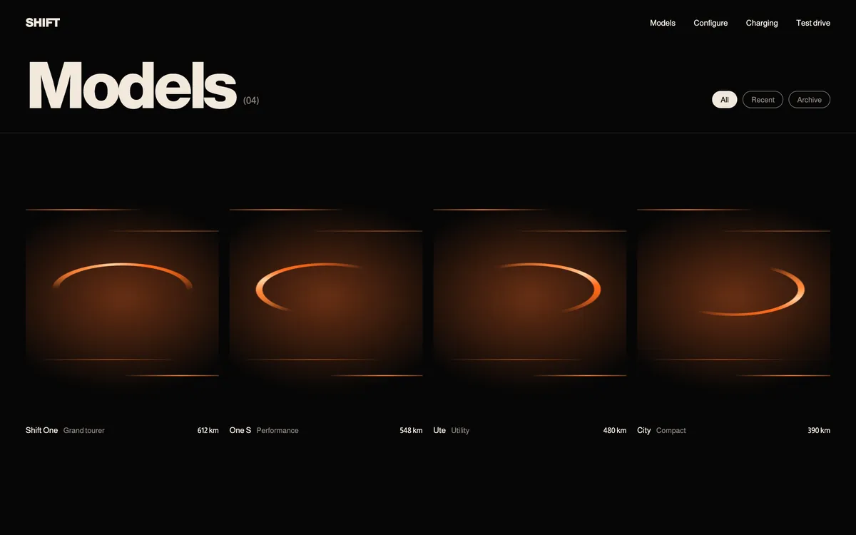 Shift models index with four light rings.